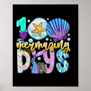 100 erstaunliche Tage der Schule 100. Tag Meerjung Poster