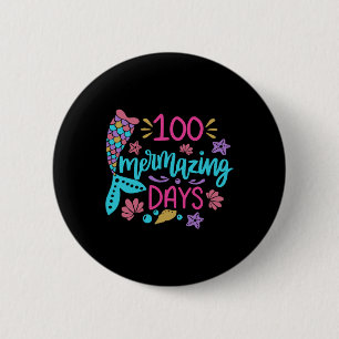 100 erstaunliche Tage der Schule Meerjungfrau Schw Button