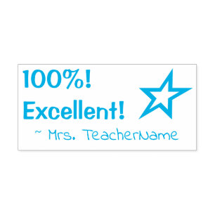 "100%! Exzellent!" + Name des benutzerdefinierten Permastempel