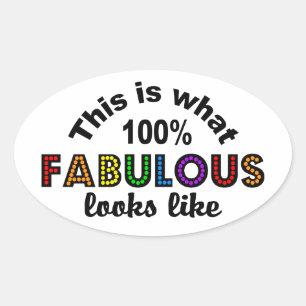 100 % FABULOUS-Aufkleber Ovaler Aufkleber