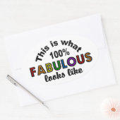 100 % FABULOUS-Aufkleber Ovaler Aufkleber (Umschlag)