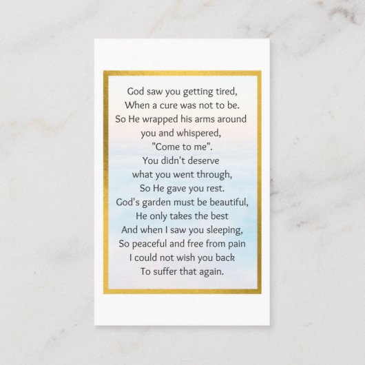 100-fach Hübsche FOTO-Gedenkkarte Visitenkarte (Rückseite)