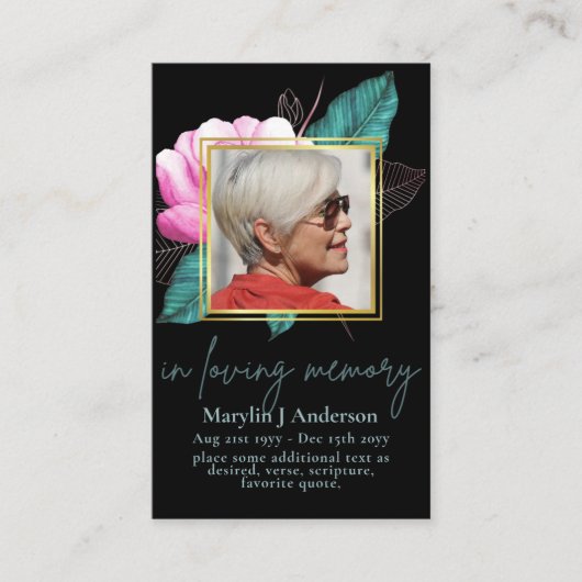 100-fach Hübsche FOTO-Gedenkkarte Visitenkarte (Vorderseite)