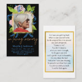 100-fach Hübsches Blue Floral FOTO Gebet Gedenkkar Visitenkarte (Vorne/Hinten)