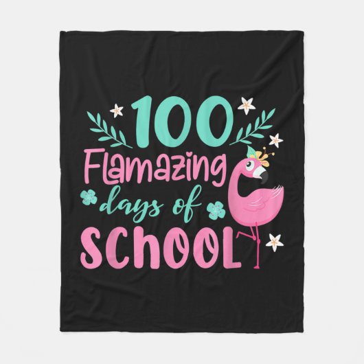 100 fantastische Schultage | Funny Flaming Fleecedecke (Vorderseite)