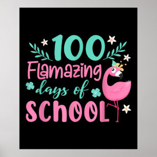 100 fantastische Schultage   Funny Flaming Poster