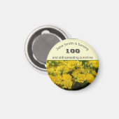 100. Feier Meilenstein Gelbe Blume Geburtstag Magnet (Vorderseite/Rückseite)