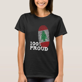 100 Fingerabdruckflagge des Libanon für Proud Leba T-Shirt