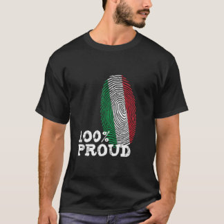 100 Fingerabdruckflagge für Proud Italy T-Shirt