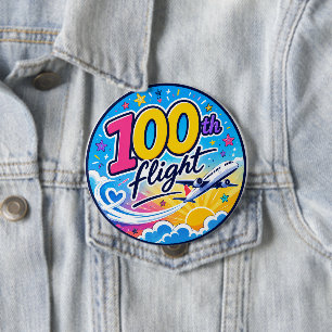 100. Flug farbenfrohes Flugzeug Reise Souvenir Button