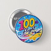 100. Flug farbenfrohes Flugzeug Reiseandenken Button (Vorne & Hinten)
