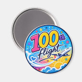 100. Flug farbenfrohes Flugzeug Reiseandenken Magnet (Vorderseite/Rückseite)