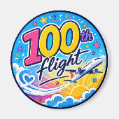 100. Flug farbenfrohes Flugzeug Reiseandenken Magnet (Vorne)