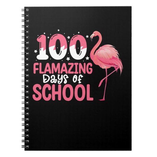 100 Flverblüffende Tage der Schule Flamingo Lehrer Notizblock (Vorderseite)
