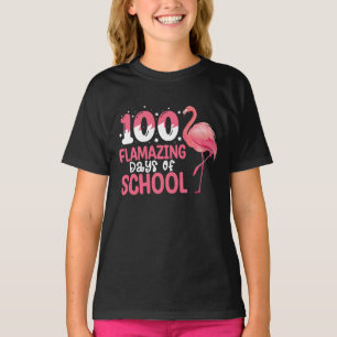 100 Flverblüffende Tage der Schule Flamingo Lehrer T-Shirt