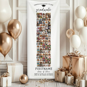 100 Foto-Collage Abschluss Moderne Minimal Weiß Banner