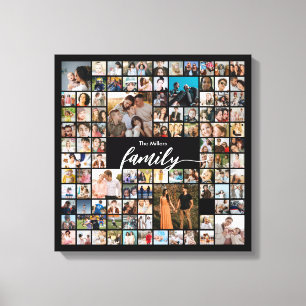 100 Foto-Collage Familienporträt Leinwanddruck