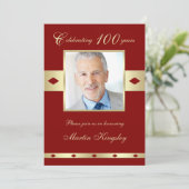 100. Foto Geburtstagsparty Einladung Burgund (Stehend Vorderseite)