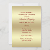 100. Foto Geburtstagsparty Einladung Burgund (Rückseite)