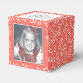 100. Foto Keepake - Korallen-/Weißzahlmuster Geschenkschachtel (Rückseite)