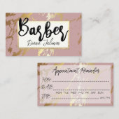 100 Friseur Erinnerung Rosa Marmor Visitenkarte (Vorne/Hinten)