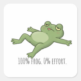 100% Frosch. 0 % Aufwand Quadratischer Aufkleber