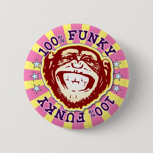 100 % Funky Monkey-Abzeichen Button (Vorderseite)