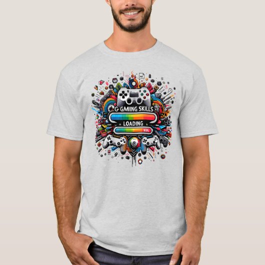 100% Gaming Skills Complete Rainbow Explosion T-Shirt (Vorderseite)