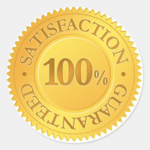 100% Garantie Runder Aufkleber