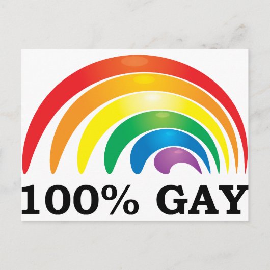 100% Gay Postkarte (Vorderseite)