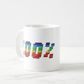 100% Gay Rainbow Typografy Gay Pride Kaffeetasse (Vorderseite Links)