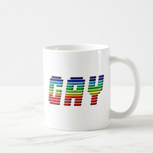 100% Gay Rainbow Typografy Gay Pride Kaffeetasse (Rechts)
