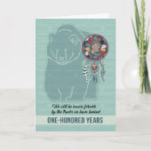 100. Geburtstag amerikanisches Bärenthema Karte (Vorderseite)