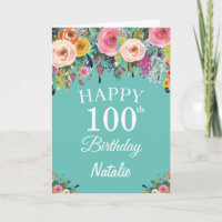 100. Geburtstag Aquarellfarben Blume Aquamarin