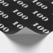 100. Geburtstag auf schwarz Geschenkpapier (Ecke)