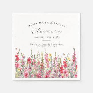 100. Geburtstag August Birth Blume Custom Serviette
