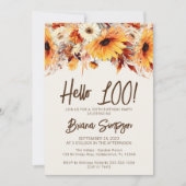 100. Geburtstag Beige Fall Floral Einladung (Vorderseite)