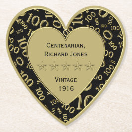 100. Geburtstag Black and Gold Theme Untersetzer