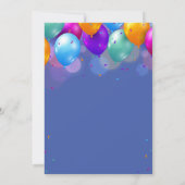100. Geburtstag Blau und Gold farbige Ballons Einladung (Rückseite)