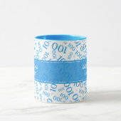 100. Geburtstag Blaues & Weißes Zufallszahlenmuste Tasse (Zentrum)