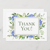 100. Geburtstag Blue Hydrangeas Dankeskarte (Vorne/Hinten)