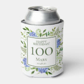 100. Geburtstag Blue Hydrangeas Dosenkühler (Kanne Vorderseite)
