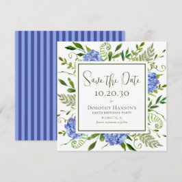 100. Geburtstag Blue Hydrangeas Save The Date