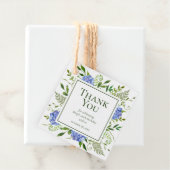 100. Geburtstag Blue Hydrangeas Vielen Dank Geschenkanhänger (Beispiel)