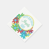 100. Geburtstag Blumenpapier Napkins Personalisier Serviette (Ecke)