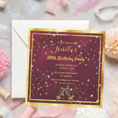 100. Geburtstag burgundy Goldblasen Einladung