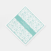 100. Geburtstag Cooles Zahlenmuster Aquamarin/weiß Serviette (Ecke)