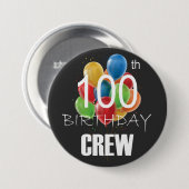 100. Geburtstag Crew 100 Party Crew Group Round Button (Vorne & Hinten)