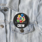 100. Geburtstag Crew 100 Party Crew Group Round Button (Beispiel)