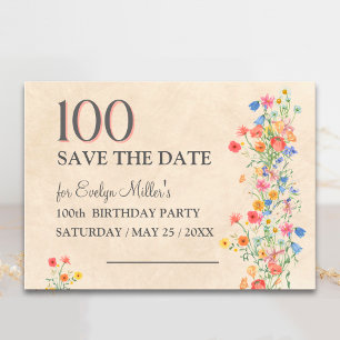 100. Geburtstag der Blume - Elegante Wildblumen Save The Date